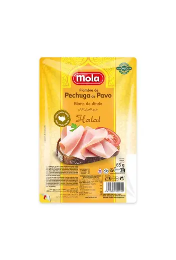 Fiambre de pechuga de pavo Mola Halal 65g